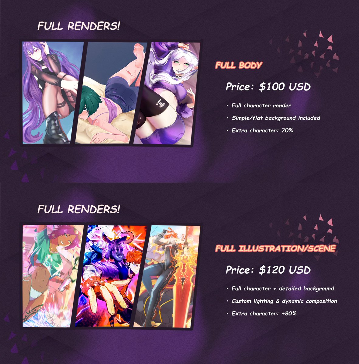 naskero_arts's tweet photo. 2026 commission schedule is now live! Tap the link to view the full details. #commissions #commissions2026 https://t.co/ikWD7MnooO