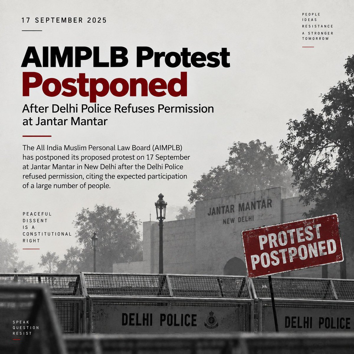 MujtabaAasif's tweet photo. 15 दिसंबर 2019 की बात है।

जामिया और AMU में पुलिस ने जिस बेरहमी से बच्चों को पीटा, जिस तरह उनके साथ ज़्यादती की, उनके ख़िलाफ़ नफ़रत भरी गालियाँ दीं और उन्हें ज़लील किया—वो सबने अपनी आँखों से देखा। उसी दिन शाहीन बाग़ के उस एहतिजाज की बुनियाद पड़ी, जिसने आगे चलकर पूरे मुल्क में एक नई आवाज़ पैदा की।

अगले दिन मैं और शरजील अपने-अपने कॉलेज गए। मक़सद था लोगों को बताना कि शाहीन बाग़ का सिट-इन एहतिजाज क़ायम है और हमें भी अपनी आवाज़ बुलंद करनी है।

मैं उस वक़्त IIT दिल्ली में PhD स्कॉलर था और IITDAA Alumni का Executive Member भी। विंड टनल के पास मैंने लोगों को इकट्ठा किया। देखते ही देखते क़रीब 100 लोग जमा हो गए। तय हुआ कि विंड टनल से SAC तक एक मार्च निकाला जाएगा।

इतने में सिक्योरिटी वाले आ गए।

जब एक सिक्योरिटी गार्ड ने मुझे खींचकर वहाँ से हटाने की कोशिश की, तो मैं वहीं ज़मीन पर बैठ गया।

उसने कहा,
“Sir, आपको इस protest की permission नहीं है।”

ग़ुस्से में मैंने कहा—

“Permission लेकर हम शादियाँ करते हैं, protest नहीं।”

बाद में हमने कैंडल मार्च भी निकाला।

आज भी जब कोई एहतिजाज सिर्फ़ इसलिए रद्द हो जाता है कि उसकी इजाज़त नहीं मिली, तो दिल में एक सवाल उठता है—

आख़िर एहतिजाज के लिए इजाज़त क्यों चाहिए?

बाबरी मस्जिद पर फ़ैसला करते वक़्त क्या उनसे पूछा गया था?

रोज़ मस्जिदें गिराई जाती हैं—क्या उनसे इजाज़त ली जाती है?

मुसलमानों को ज़लील किया जाता है, उन पर ज़ुल्म होता है—क्या उनसे पूछकर किया जाता है?

नहीं।

फिर अपनी आवाज़ उठाने के लिए, अपने हक़ के लिए, ज़ुल्म के ख़िलाफ़ खड़े होने के लिए इजाज़त क्यों चाहिए?

Protest किसी हुकूमत की मेहरबानी नहीं।

अपनी बात कहने का हक़, सवाल पूछने का हक़ और ज़ुल्म के ख़िलाफ़ खड़े होने का हक़—लोकतंत्र की बुनियाद है।

इजाज़त लेकर शादियाँ की जाती हैं।

Protest नहीं।