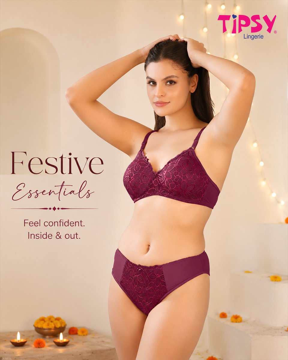 maithooo_15's tweet photo. Photo by Tipsy Lingerie on August 19, 2026. May be an image of a bra, netting, and the text: “TIPSY. Lingerie Festive Essentials. Feel confident, inside and out. https://t.co/pThyGaZBz7