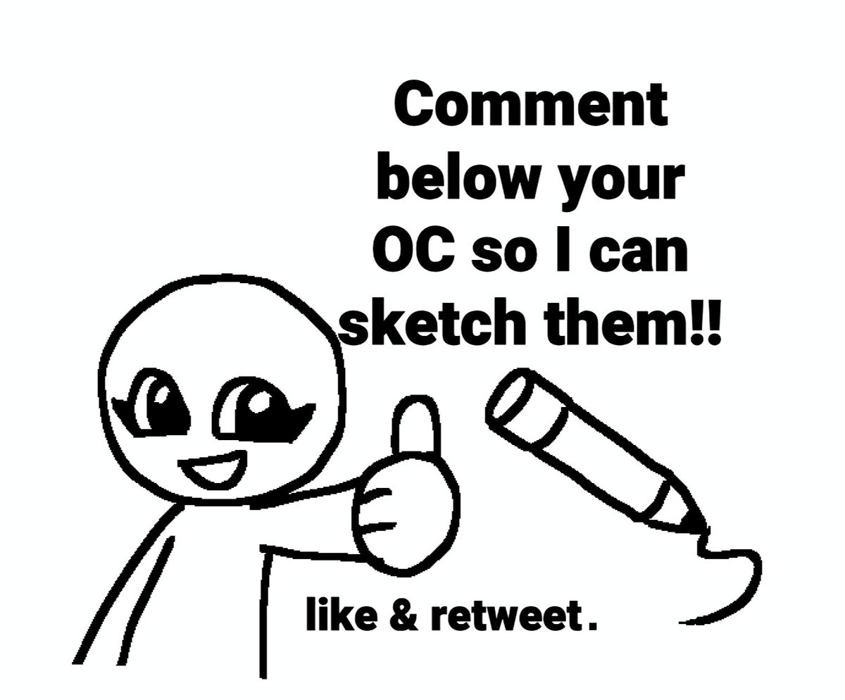 Bananagracias's tweet photo. Comment below your OC so I can sketch them!
Like &amp; retweet  
#artmoots #drawing #digitalart https://t.co/Vkx1BOJ1CC