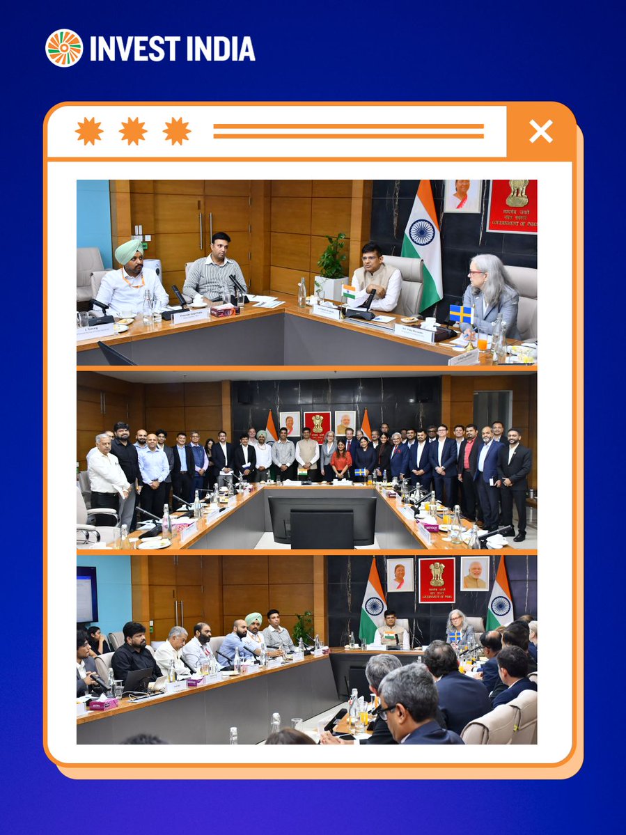 investindia's tweet photo. @DPIITGoI , Ministry of Commerce &amp; Industry &amp; Swedish Chamber of Commerce India (SCCI) convened the India-Sweden IFM meeting, co-chaired by Dr. Jai Prakash Shivhare, Joint Secretary, DPIIT, and H.E. Ms. Petra Menander, Ambassador of Sweden to India. https://t.co/fNrTlRVOBq