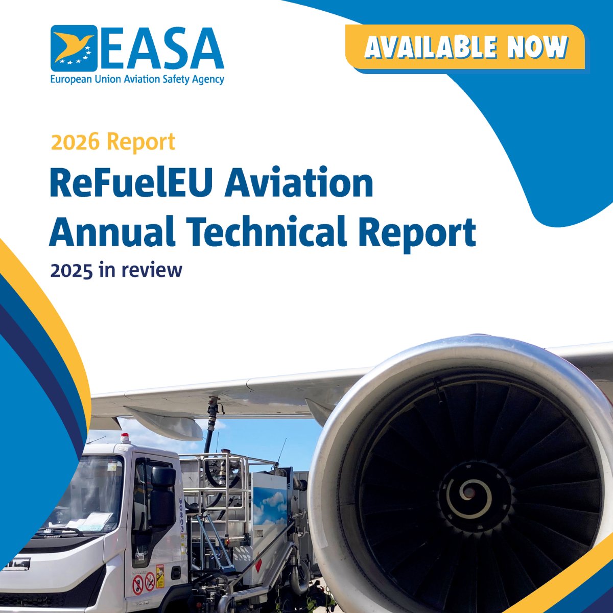 EASA's tweet photo. #EASA has published the 2026 ReFuelEU Aviation Annual Technical Report, showing that 1.1 million tonnes of SAF were supplied at EU airports in 2025 — 2.8% of total aviation fuel, exceeding the first mandatory #ReFuelEU target of 2%.
 https://t.co/cPpE3VrWSR https://t.co/w1sSStXByJ