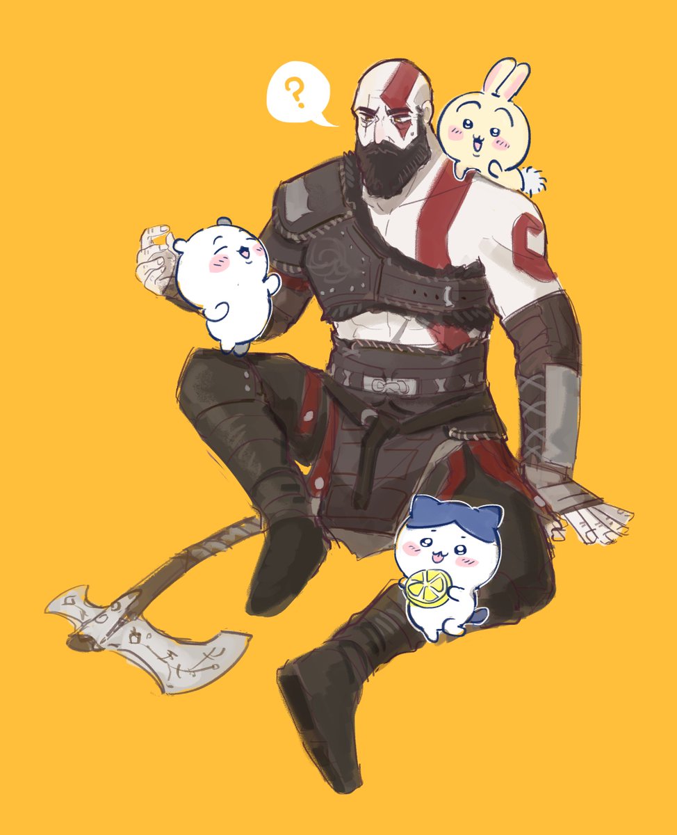 salmonpiffy_art's tweet photo. Kratos got a new friends!
#GodofWAr #Chikawa https://t.co/Vrs2FpR6lW