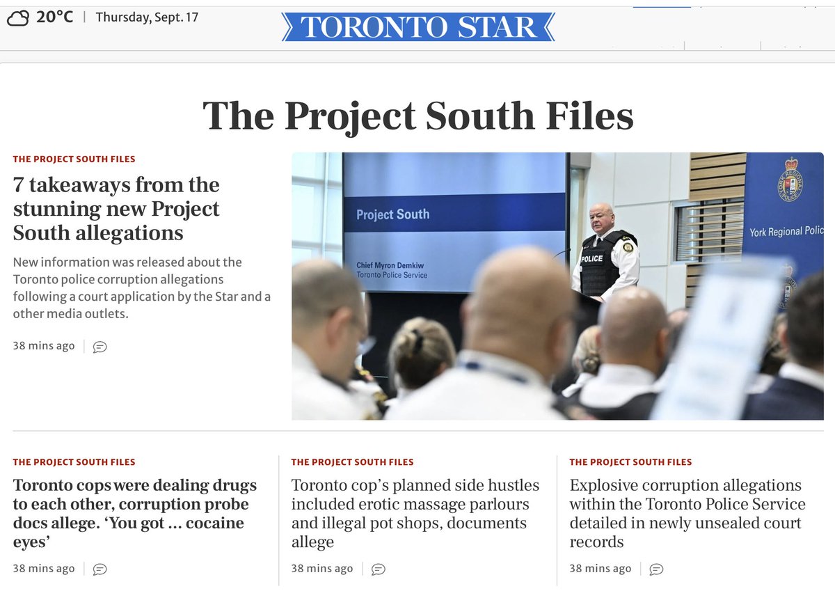 DonaldBestCA's tweet photo. Newly unsealed court records detail deep corruption with @TorontoPolice officers investigated with Project South. Some @PeelPolice connections too.

Police drug dealing, prostitution, illegal pot shops, cocaine use, cartel connections, conspiracy to murder jail guards.

Looks like little has changed since the mid-1980s when my squad took down so many officers, politicians, and government officials in our anti-corruption investigation code named 'Winky'.