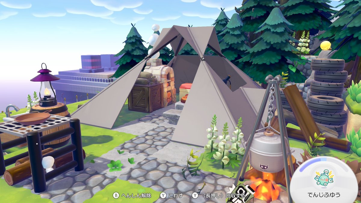 luuupi_'s tweet photo. キャンプしたい⛺

＃ぽこあポケモン
＃ぽこポケ
＃pokopia https://t.co/CYwLJaMLyr