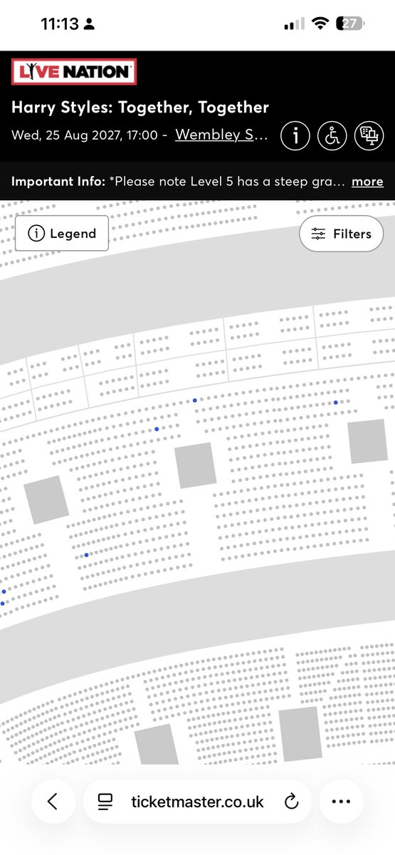 _lastday0nearth's tweet photo. no standing tickets left &amp; no seats together at all. this is absolutely ridiculous @TicketmasterUK @HSHQ https://t.co/8bXSSwG05C