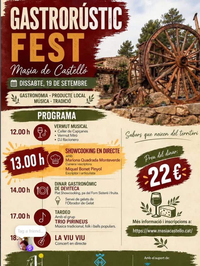 MiquelBonet_'s tweet photo. Dissabte, a les muntanyes de Vandellòs, allà on el Camp de Tarragona perd el nom, un esdeveniment històric.

Amb la guru sudista Mariona Quadrada parlarem de la cuina dels carboners.

I recuperarem el plat fetitxe de la muntanya catalana, l'arròs d'esquirol.

Jo no m'ho perdria. https://t.co/nFDxR2NmRC