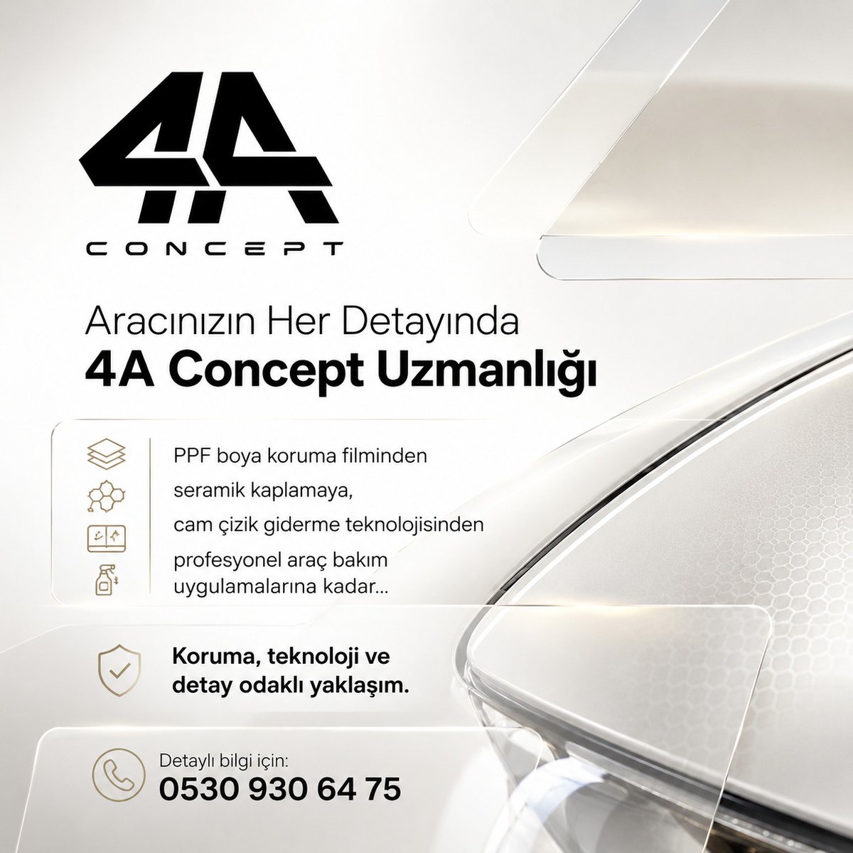 alibyr_44's tweet photo. We work with the same care and expertise in every detail of your vehicle. From PPF paint protection film and ceramic coating to glass scratch removal and professional car care, we offer complete solutions to preserve its appearance and value. https://t.co/WvVHQc4YQo
