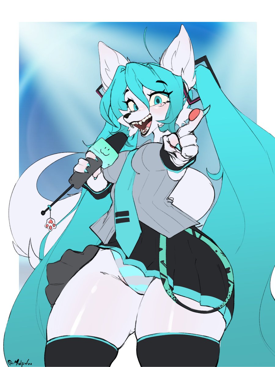 mulpwuu's tweet photo. HaKITSUNE Miku ready for concert

(commission for @GKJr20 ^^)

#miku #furry https://t.co/JkuOoxHNWP