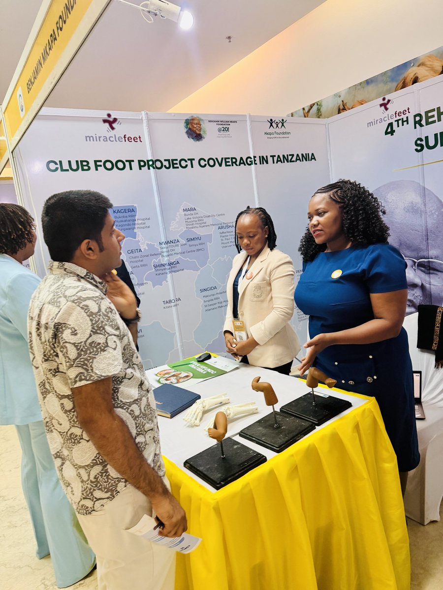 MkapaFoundation's tweet photo. We are at the 4th Rehabilitation Summit 2026, held under the theme “Rehabilitation Across the Life Course in Universal Health Coverage.”

We are here alongside our Clubfoot Programme, supported by @miraclefeet as we continue working to make quality rehabilitation services more accessible to those who need them.

@rehab_hc 
#MkapaFoundationAt20