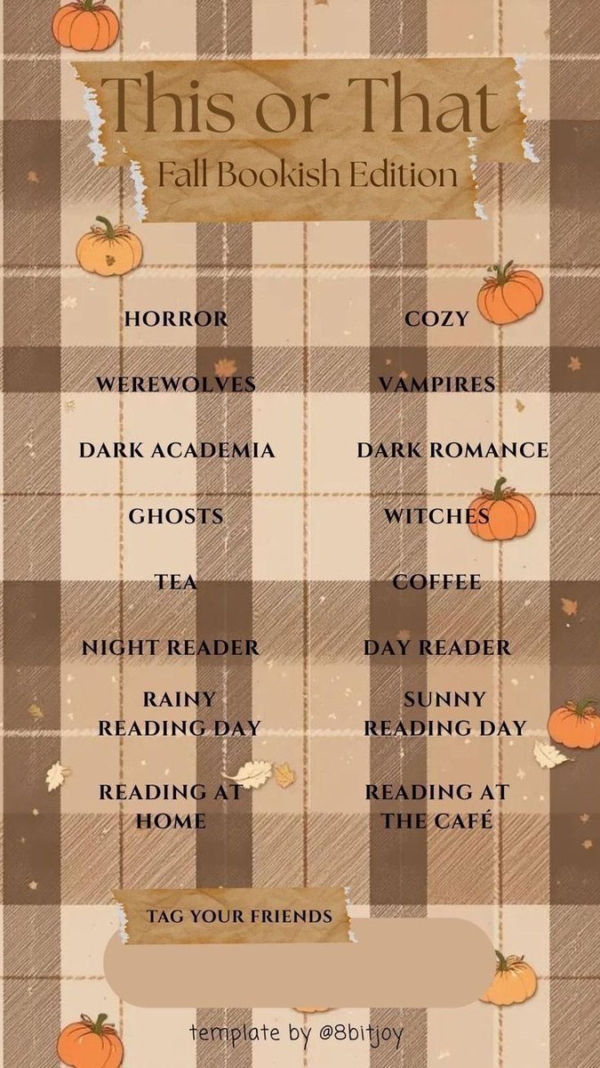 tidcecily's tweet photo. autumn book this or that 🍂🍁 https://t.co/o2q2g0WZ1V