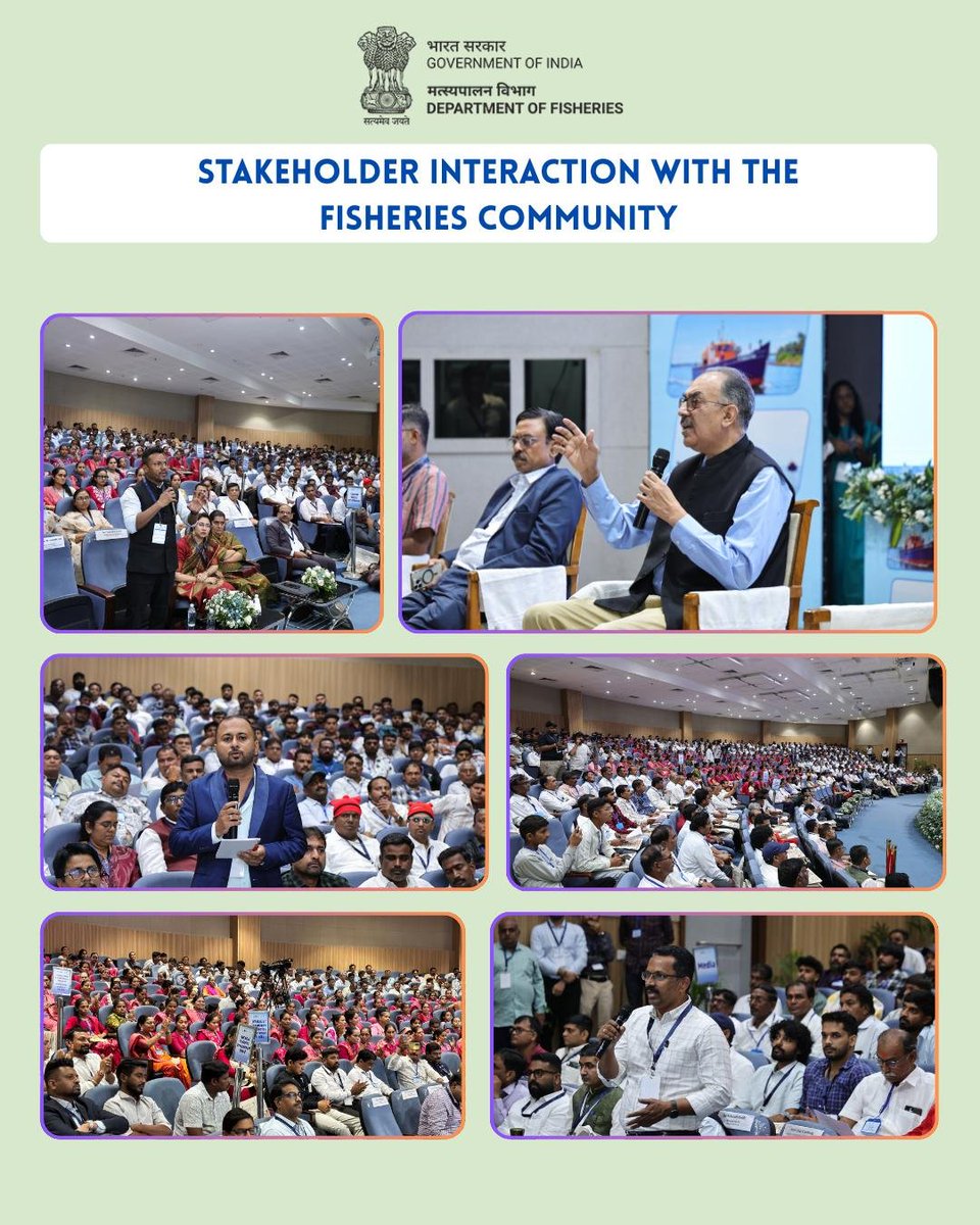 FisheriesGoI's tweet photo. Dr. Abhilaksh Likhi, Secretary, Department of Fisheries, Government of India, interacted with fish farmers, fishers, entrepreneurs and other sectoral stake holders .
During the interaction, stakeholders shared their views, experiences, feedback and suggestions, while highlighting challenges, concerns and opportunities across the sector. The discussions provided valuable insights into ground-level realities and stakeholder expectations, contributing to a better understanding of the priorities and needs of the fisheries community.
#Fisheries #StakeholderInteraction #BlueEconomy