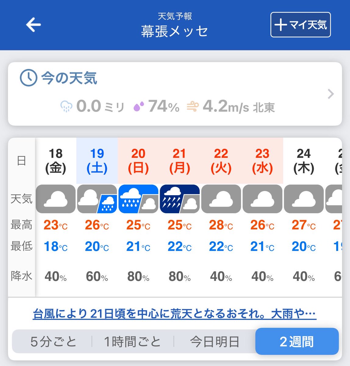 hattoriactive2's tweet photo. TGS 土曜日は天気大丈夫かな。
日曜日終日雨。
月曜日台風。 https://t.co/xe88eGvU1Z