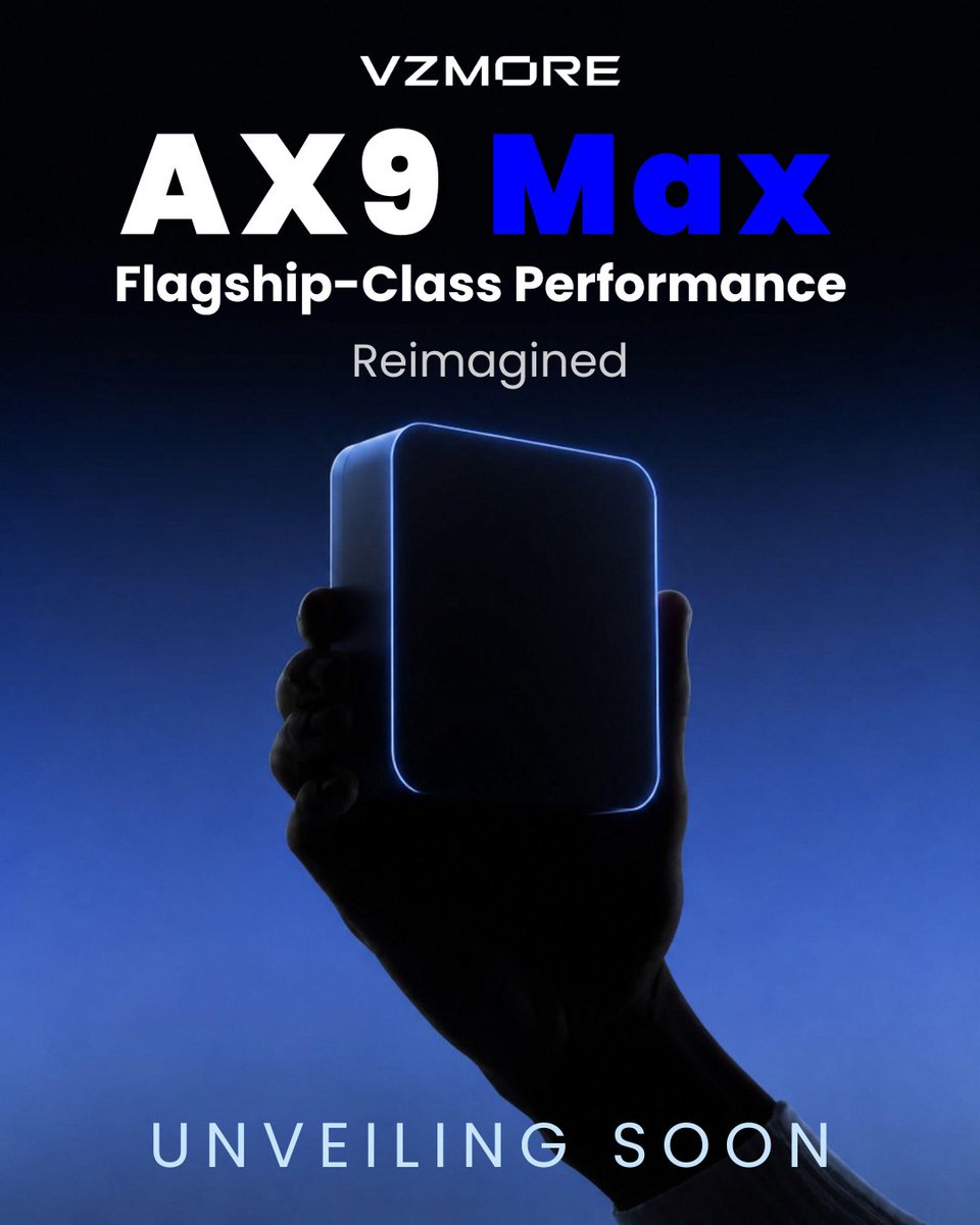 VZMORE_Official's tweet photo. We've been keeping a secret.
It's getting harder not to show you.
VZMORE AX9 Max is coming soon.

Visit more🔗Link BIO
Get $400 OFF with Early Bird Code: VZGAX
----
#VZMORE #MiniPC #computer #tech #newpc #newlaunch #technews #pc https://t.co/tzcmz17Gm8