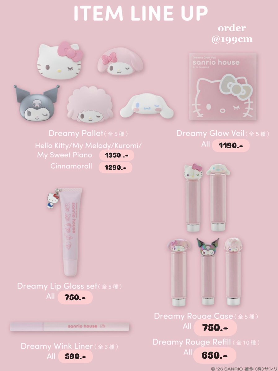 199cm__'s tweet photo. Pls RT เปิดรับ Order นะคะ สินค้ารอหลังจากเว็บจัดส่ง 5-7 วัน✅ 
#Sanrio House  Kawaii Beauty  
ราคาในรูป มัดจำได้ 50%
ราคารวมส่งกลับไทยแล้ว✅
ในไทย ค่าส่งเหมา ems 29฿ https://t.co/EcWzg9HD4T