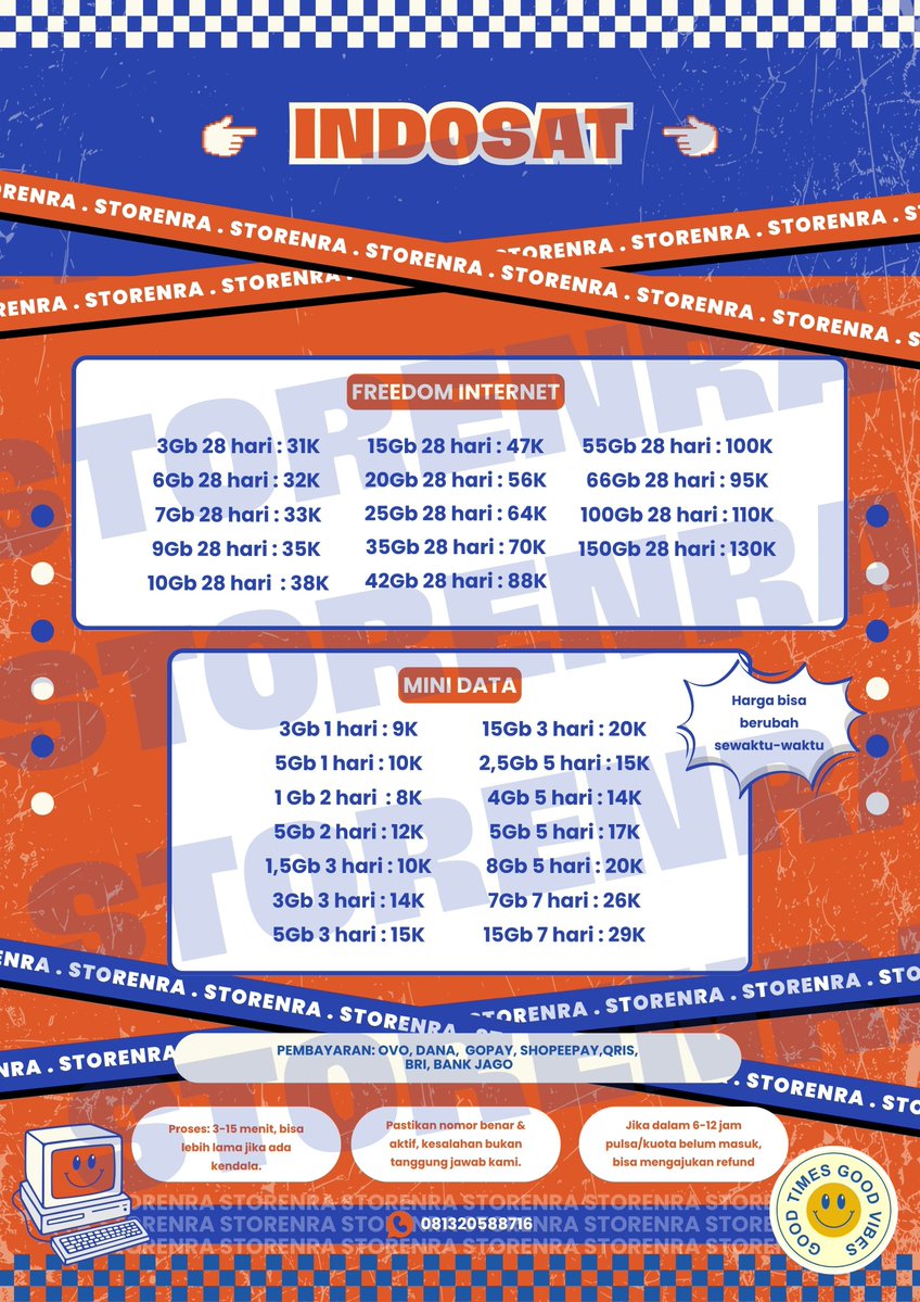 storenra's tweet photo. Jual kuota dan pulsa berbagai operator:

| xl 
| telkomsel
| axis
| indosat 
| tri 
| smartfren

•order via wa
#zonauang https://t.co/QDmzSMMZJX
