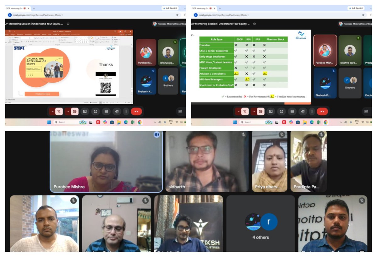 stpiepbbs's tweet photo. @stpiepbbs successfully cond. an ESOP Mentoring Session,aimed at enhancing awareness &amp; understanding of Employee Stock Ownership Plans among employees.The interactive session covered key aspects of ESOPs,including how ESOPs work,value creation,taxation &amp;compliance,followed by Q&amp;A https://t.co/gY3lcNnXju