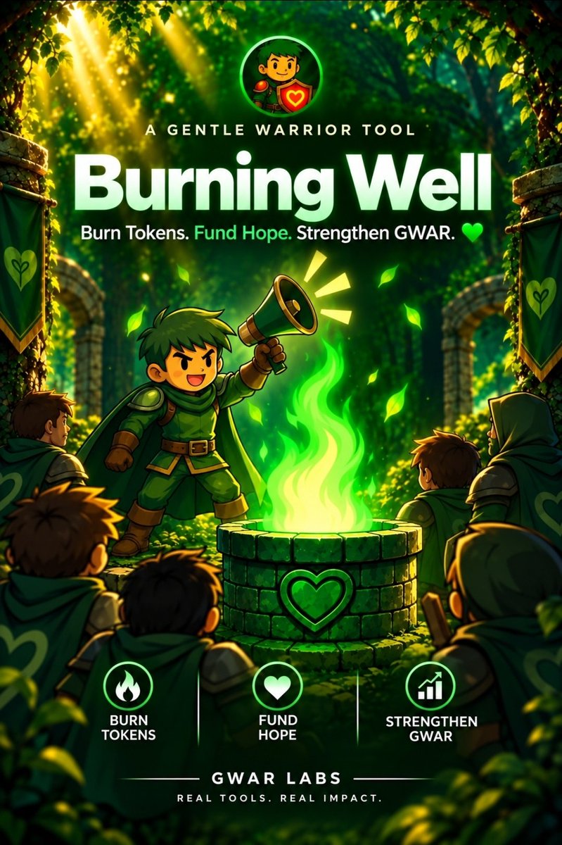GentleWarrior02's tweet photo. CALLING ALL SOLANA TOKEN COMMUNITIES!

Looking for a simple way to permanently burn your tokens on-chain?

Meet Burning Well by GWAR Labs — a token-burning utility built for the wider Solana community. 

Burn supported Solana tokens you control

🔗 Real on-chain token burns
🔎 Verifiable transactions
📊 Burns automatically recorded
🤝 Earn through the referral system
❤️ Platform revenue supports the Gentle Warrior mission

Not just for $GWAR. 

If your token is on Solana and supported by the platform, bring it to the Well. 

Try Burning Well https://t.co/5RTbDxFmaG

YOUR TOKEN. YOUR BURN. 
ONE BURNING WELL. 

GWAR LABS
REAL TOOLS. REAL IMPACT.

#BurningWell #GentleWarrior #GWAR $GWAR