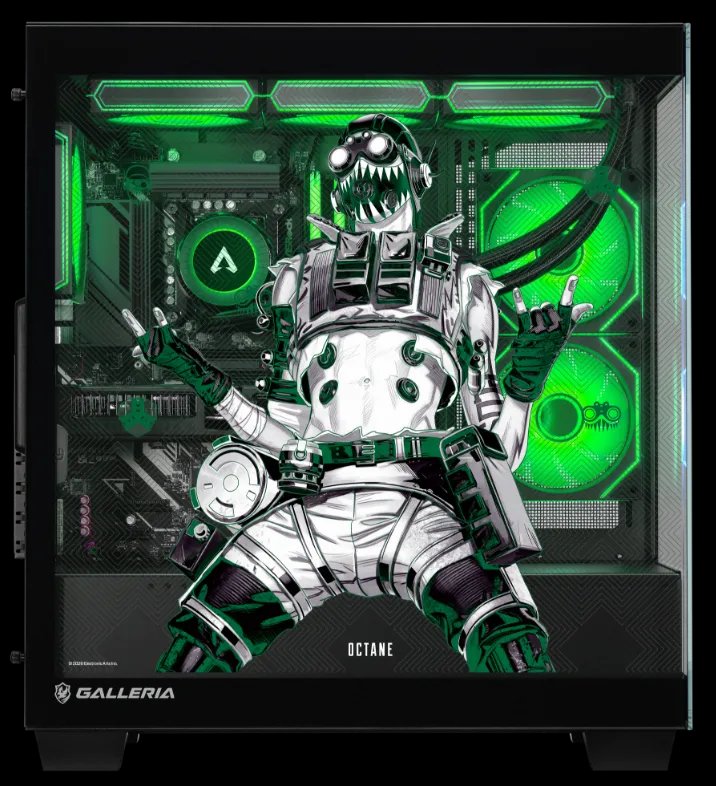 ApexTimes's tweet photo. 【ApexコラボのゲーミングPCが登場】

「GALLERIA コラボモデル」

・オクタンとレイスの2デザイン

・IntelとAMDで計8モデルを展開

・価格は379,980円から

・RTX5070搭載モデルは439,980円〜

・9800X3D＋RTX5070の構成も用意

・最上位モデルは774,980円 https://t.co/mZl8CcZ225