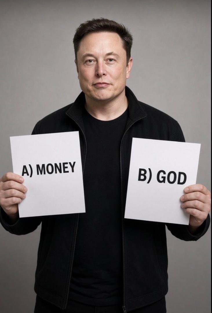 elonspacex1908's tweet photo. Elon Musk is holding a paper in each hand.
Be honest.👀what is your top priority in this life?
A) Money 💰 
B) God 🥀
@ianxintx https://t.co/rgWcEUlXCx