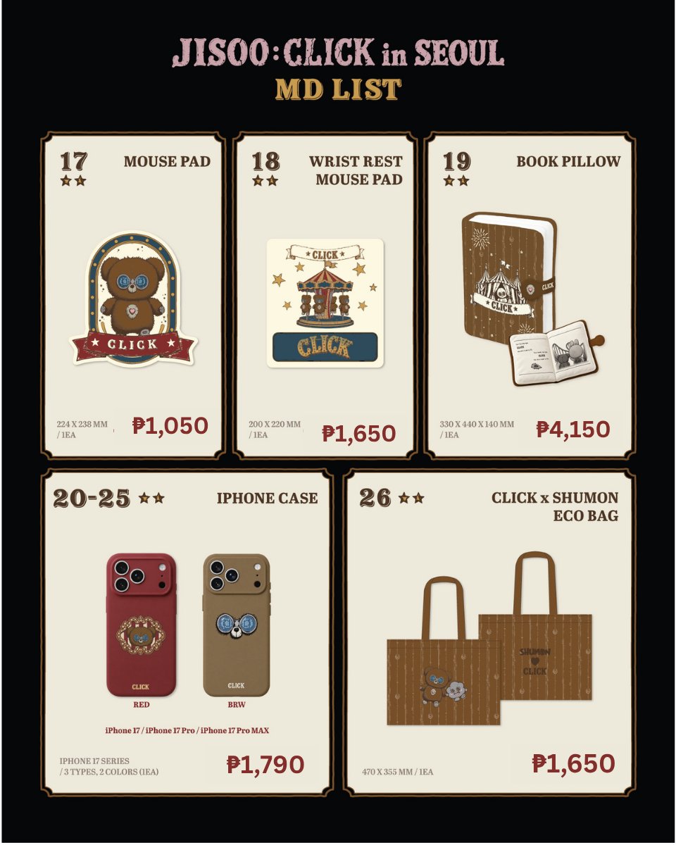 seoulpopmerchph's tweet photo. WTS / LFB PH GO

JISOO [CLICK] POP-UP IN SEOUL

PRICE + LSF

DOO: September 18, 8PM
DP: 30% of the total amount once secured
Balance: October 25

NETA

- Not yet secured; the pop-up store will open from September 19 to 23.
- No reservation fee, but strictly no cancellation of orders once secured.

DM us to reserve
