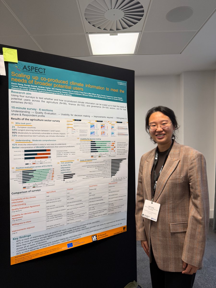 ASPECT_project's tweet photo. Last week ASPECT scientists attended the 6th National Climate Impact, Risk and Adaptation meeting in Leeds, UK.

You can find out more about this work in our case studies booklet and in the newly published paper from our finance sector work: https://t.co/xgKVeQ2MEB https://t.co/1pS3pWNEFT