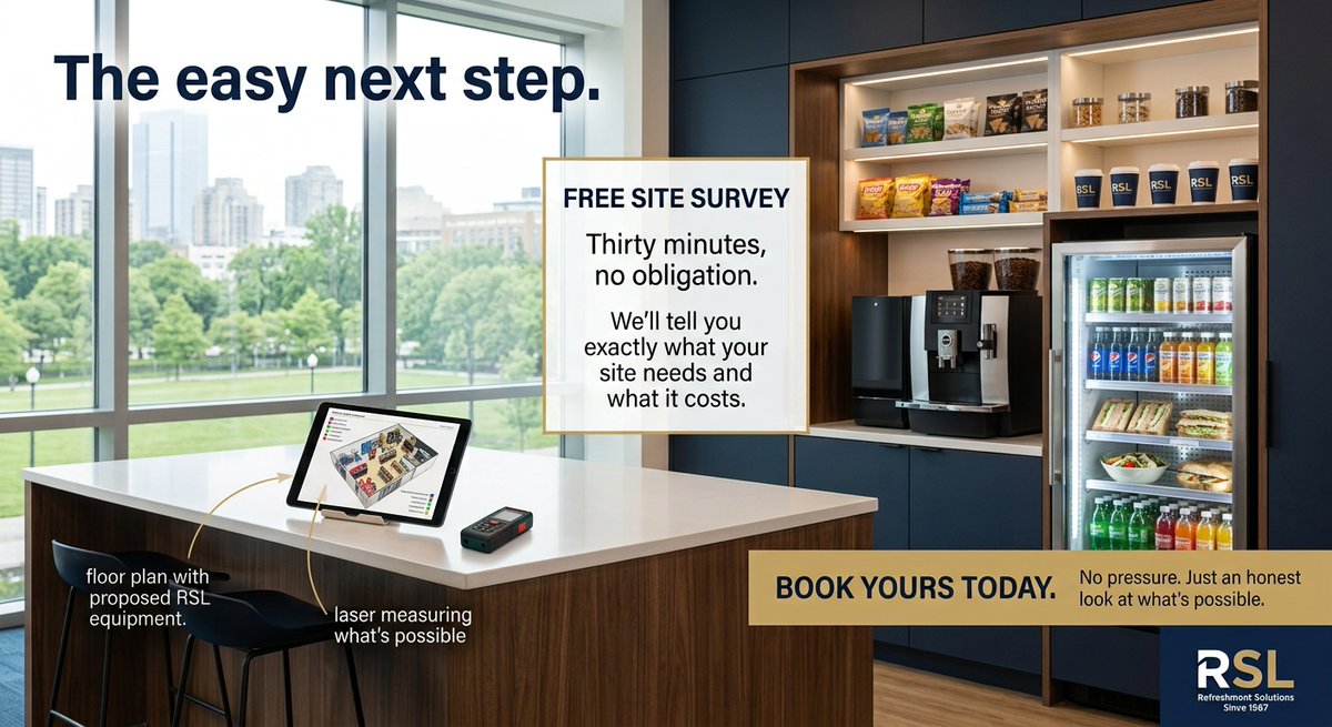 RefreshmentSys's tweet photo. A month of stats, case studies and awards later — here's the easy part.

Free site survey. 30 minutes. No obligation. Book today.

#MicroMarket #RSL https://t.co/oNN4mjACrp