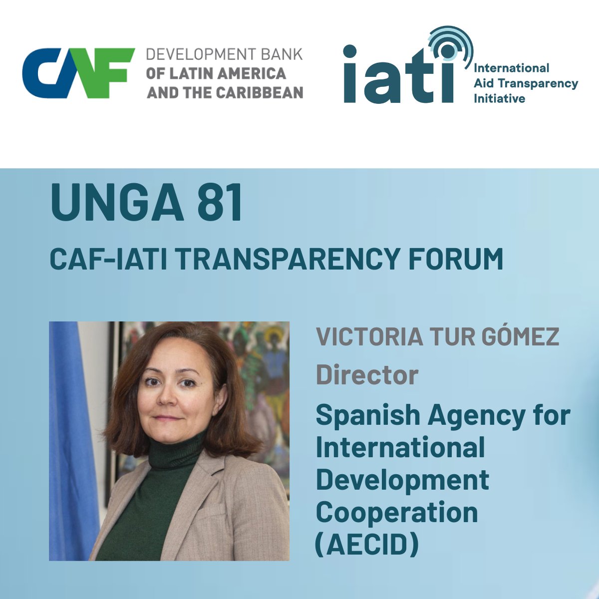 IATI_aid's tweet photo. 🌍 Meet the leaders &amp; experts joining our #UNGA81 side event!

On 24 Sept, @AgendaCAF &amp; IATI will host an discussion on how #OpenData can strengthen trust, accountability &amp; global governance.

👉 Register: https://t.co/HI3M1Gfwcq

🧵 Meet the speakers 👇 https://t.co/9FaYsWm8fF