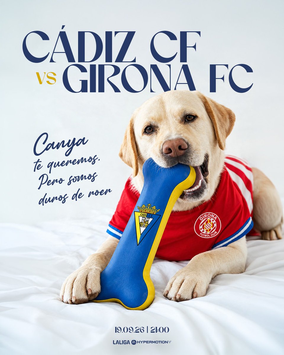 Cadiz_CF's tweet photo. 🖼️ CARTEL ONLINE | 𝐔𝐧 𝐡𝐮𝐞𝐬𝐨 𝐝𝐮𝐫𝐨 𝐝𝐞 𝐫𝐨𝐞𝐫 🦴🐶

#CádizGirona #LaLigaHypermotion https://t.co/rM42JY6zz0