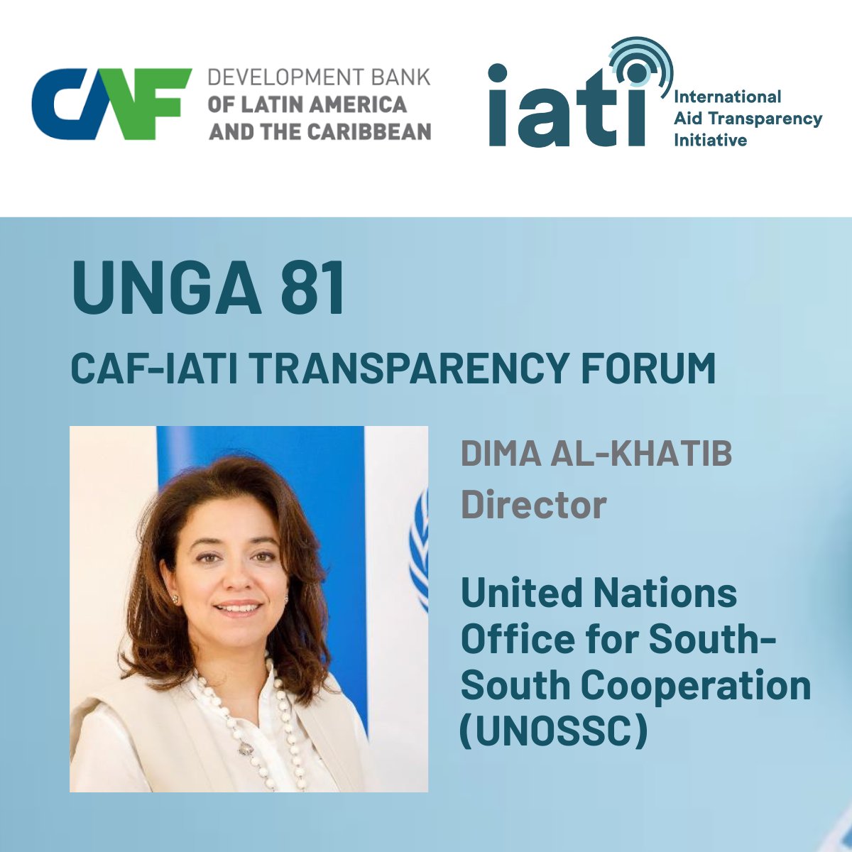 IATI_aid's tweet photo. 🌍 Meet the leaders &amp; experts joining our #UNGA81 side event!

On 24 Sept, @AgendaCAF &amp; IATI will host an discussion on how #OpenData can strengthen trust, accountability &amp; global governance.

👉 Register: https://t.co/HI3M1Gfwcq

🧵 Meet the speakers 👇 https://t.co/9FaYsWm8fF