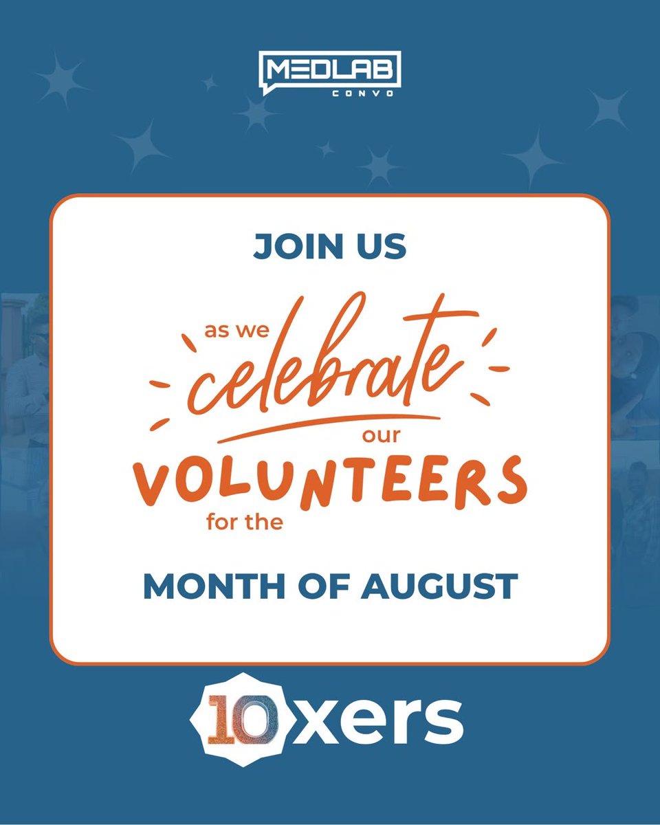 Medlabconvo's tweet photo. At the Convo, we have a culture of 100% or nothing.
These volunteers have truly shown what 100% or nothing means through their handwork and dedication to their respective teams and the Convo as a whole.

Join us in celebrating these superstars.
#AugustVolunteers
#LetsTalkMedLab https://t.co/F9nn8Ty49s