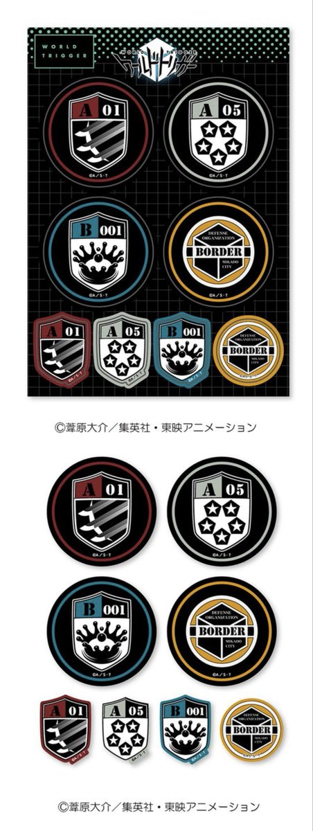 worldtrigger_gd's tweet photo. ワールドトリガー 
GG3耐ステッカー各隊エンブレム

本日から予約開始しました！
(2026年11月発売予定)

▼予約サイトまとめ
https://t.co/ZW7jxwiW9V https://t.co/8NjwvE7w9c