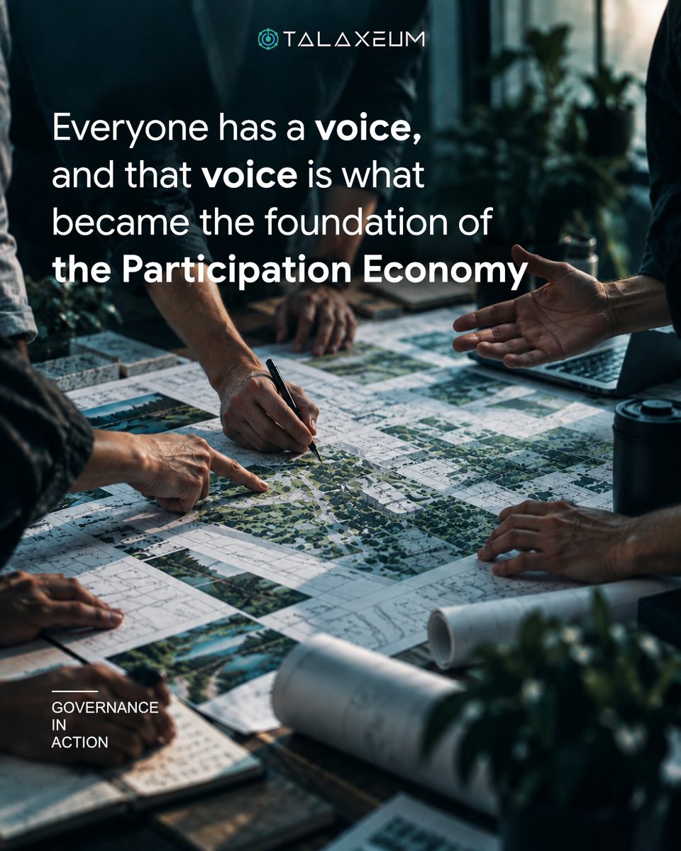 TalaxeumEco's tweet photo. Can participation be real if people have no voice in what they are building? 

A system can have users, communities, and activity. But if the people inside it cannot contribute ideas, or influence its direction, what kind of participation is that?

Good governance starts with people.
They bring ideas, feedback, experiences, and different perspectives on what could work better. Because governance should not only happen at the top, it should grow from the people who participate, contribute, and help shape the ecosystem every day.

That is how we think about governance at Talaxeum. 
Not something separate from participation, but a way for people to help guide where the ecosystem goes next. 

Your voice is not apart from the ecosystem. 
It is part of the contribution.

#ParticipationEconomy #Talaxeum #Governance #Web3 #Crypto

→ https://t.co/XLKBOgAaG5  | https://t.co/v3o32glObc