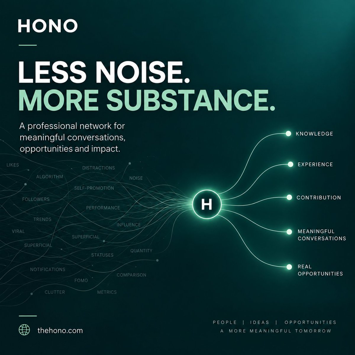JoinHono's tweet photo. Professional networking shouldn't be a popularity contest.

It should be about knowledge, experience, contribution and meaningful conversations.

Less noise. More substance.

That's Hono. https://t.co/qzgfgSXFl8