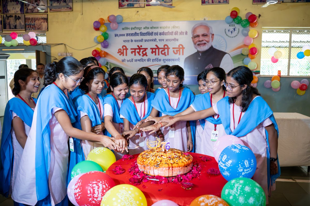 kissfoundation's tweet photo. On the occasion of the birthday of Hon’ble Prime Minister Shri Narendra Modi Ji, 40,000 tribal students of KISS came together with smiles, gratitude and heartfelt prayers.

His contributions towards the nation, his emphasis on education and empowerment, and his vision for an inclusive and developed India continue to inspire young minds.

At KISS, where education is a pathway to hope and opportunity, the students marked this special day with warmth and joy, extending their heartfelt wishes for his good health, happiness and long life.

From 40,000 young hearts at KISS, heartfelt birthday greetings to Shri Narendra Modi Ji. May he continue to inspire and touch many more lives through his journey of service to the nation.

@narendramodi @PMOIndia