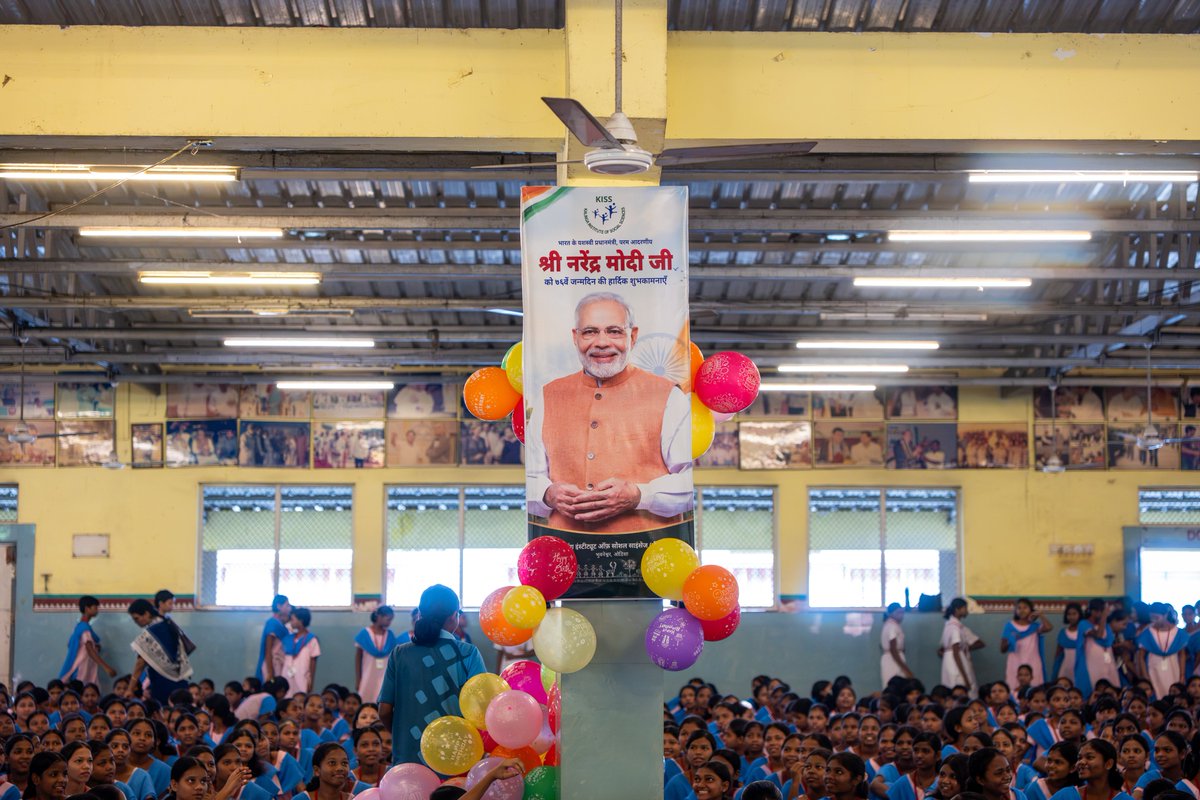 kissfoundation's tweet photo. On the occasion of the birthday of Hon’ble Prime Minister Shri Narendra Modi Ji, 40,000 tribal students of KISS came together with smiles, gratitude and heartfelt prayers.

His contributions towards the nation, his emphasis on education and empowerment, and his vision for an inclusive and developed India continue to inspire young minds.

At KISS, where education is a pathway to hope and opportunity, the students marked this special day with warmth and joy, extending their heartfelt wishes for his good health, happiness and long life.

From 40,000 young hearts at KISS, heartfelt birthday greetings to Shri Narendra Modi Ji. May he continue to inspire and touch many more lives through his journey of service to the nation.

@narendramodi @PMOIndia