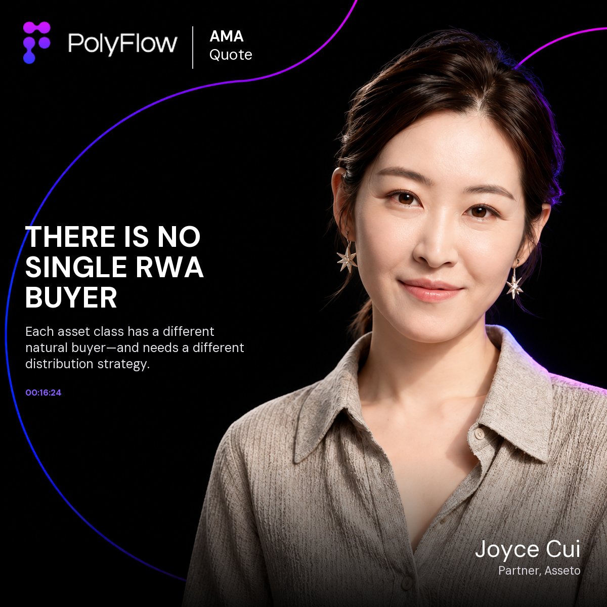 Polyflow_PayFi's tweet photo. There is no single RWA buyer.

Money-market funds, private credit, equities and real estate attract different capital—and require different channels.

“Each asset class has a different natural buyer.” — Joyce Cui, @AssetoFinance 

Full AMA recap ↓
https://t.co/fzCPMjoNe3

#RWA #Tokenization
