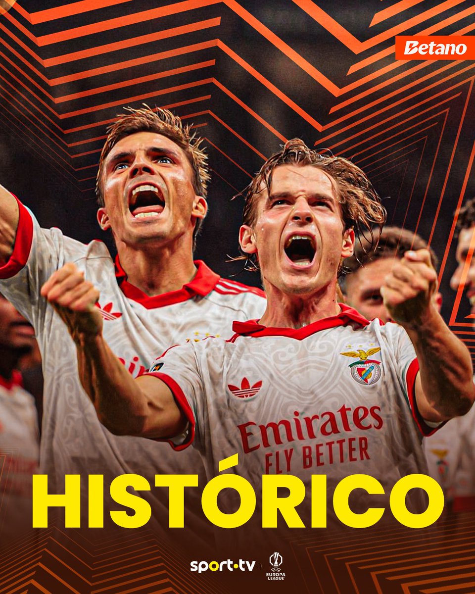 sporttvportugal's tweet photo. H-I-S-T-Ó-R-I-C-O 💫

O SL Benfica bateu o AC Milan pela primeira vez na História, e logo em pleno San Siro 🥶

#sporttvportugal #UEFAEuropaLeague #ACMilan #SLBenfica #BetanoUEL https://t.co/e6J5xZBZ0U