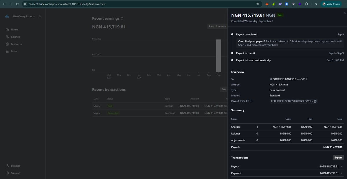 Sanizenith's tweet photo. @cenbank @sterlinghelp @Sterling_Bank

I am requesting urgent assistance regarding a Stripe payout sent to my Sterling Bank Nigeria account that has still not been credited.

The payment was successfully processed through Stripe, and Stripe provided a payout/trace reference https://t.co/izzPm5lKWE