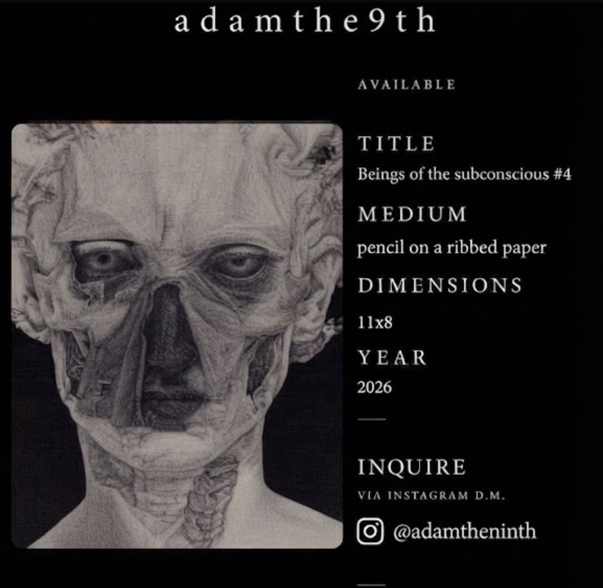 adamtheninth's tweet photo. AVAILABLE WORK from my archive ( 2019-2026)

This is a special one! I've taken from my archives works from early as 2019 up to 2026, these works are part of my history as an artist and  are currently available at my studio.

✉️ theninethchild@gmail.com https://t.co/nA4V5uCgPy