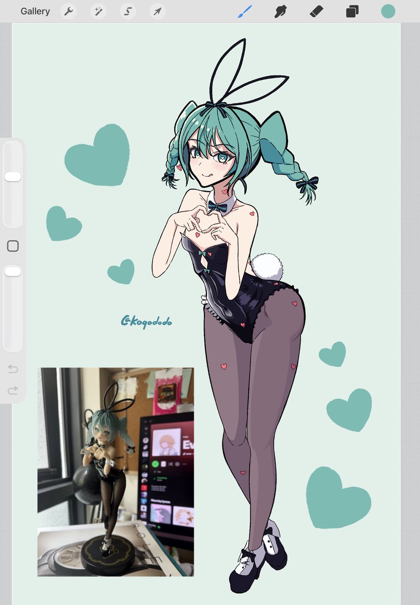 koqododo's tweet photo. #初音ミク Bicute Bunny Miku figure study https://t.co/yqGivU87Be