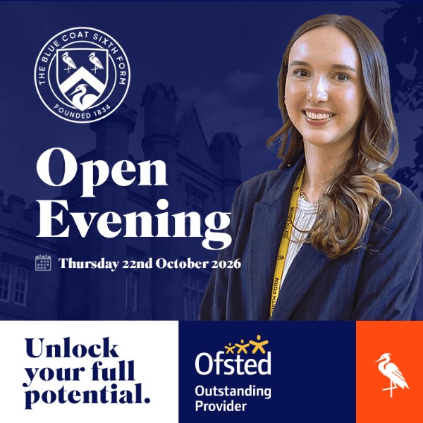 BCOldham6thForm's tweet photo. Registration is NOW OPEN for The Blue Coat Sixth Form Open Evening!
📅 Thurs 22 Oct | ⏰ 6–8pm
Come and meet our staff & students, explore our Sixth Form and discover your next steps. 🎓
👉 Head to our website to secure your place!
#BlueCoatSixthForm #OpenEvening #Post16 https://t.co/66pw5wwNiD