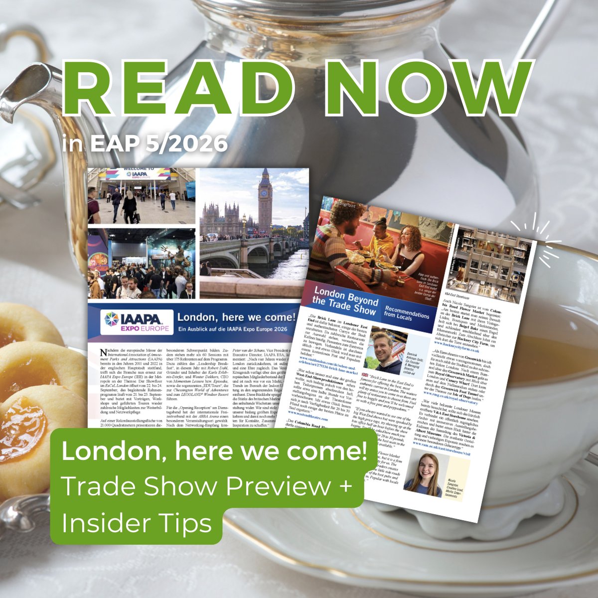 EAPMagazine's tweet photo. ❗️ London, Here We Come❗️

Grab a cup of British tea and get ready for #IAAPAExpoEurope 2026 with our Trade Show Preview – plus insider tips for your stay in the British capital! 🫖🎡

Find it in the latest #EAP issue ➡ https://t.co/xrMGIIeQ24🗞️ https://t.co/W07xy6K4jq