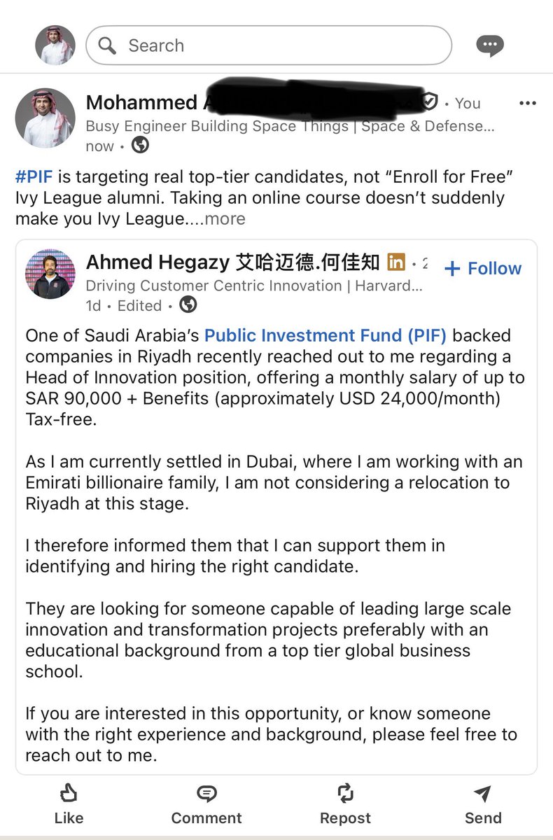 AstroMoh's tweet photo. رديت عليه وحذف تعليقي، واضفت تعليق آخر على الpost 
واعطاني بلوك 😂

الرجال صامل انه متخرج من MITو هارفرد.. ومشغول مع العائلة الثرية https://t.co/BJymidq67R
