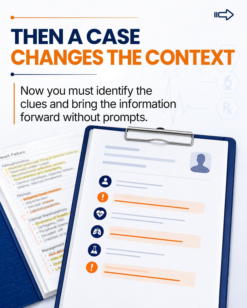 robertgullberg's tweet photo. #Reading the same notes again and again can feel productive but recognizing information is not the same as applying it.
In #medicine, you need to connect clues, think through possibilities, and make decisions.

Visit the website to learn more. https://t.co/BIQTRkNjBR https://t.co/2D9fHCjm4x