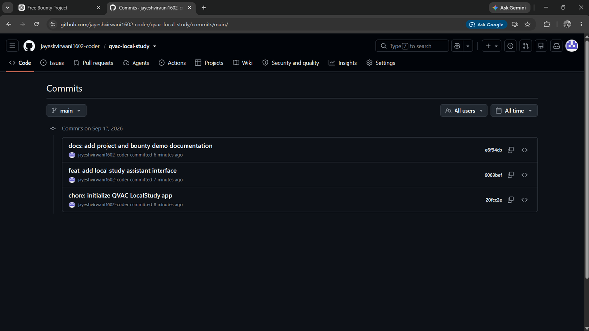bruhhhhhh_okay's tweet photo. 🚀 Built LocalStudy, a local-first AI study assistant powered by QVAC.
Explains concepts, creates quizzes & summarizes study material with local inference.🔗 https://t.co/2WswH4wLGa #LocalAI #AI #OpenSource
@qvac #QVAC #CODEBLACK #WEBSITE https://t.co/fy2DQ91VXn