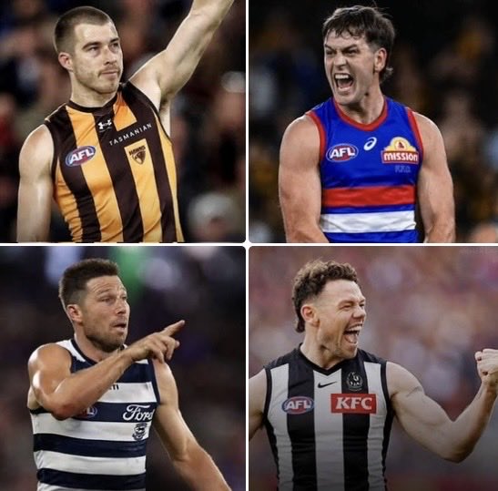 AFLSC360's tweet photo. SUPERSTARS IN NEW STRIPES 

🗣️Community Poll 🎙️

Who looks best in their new colours? Who looks most out of place ? 

Rank them 1–4 👇
 #AFLSC360 #AFL #supercoach https://t.co/D7yDGWivLr
