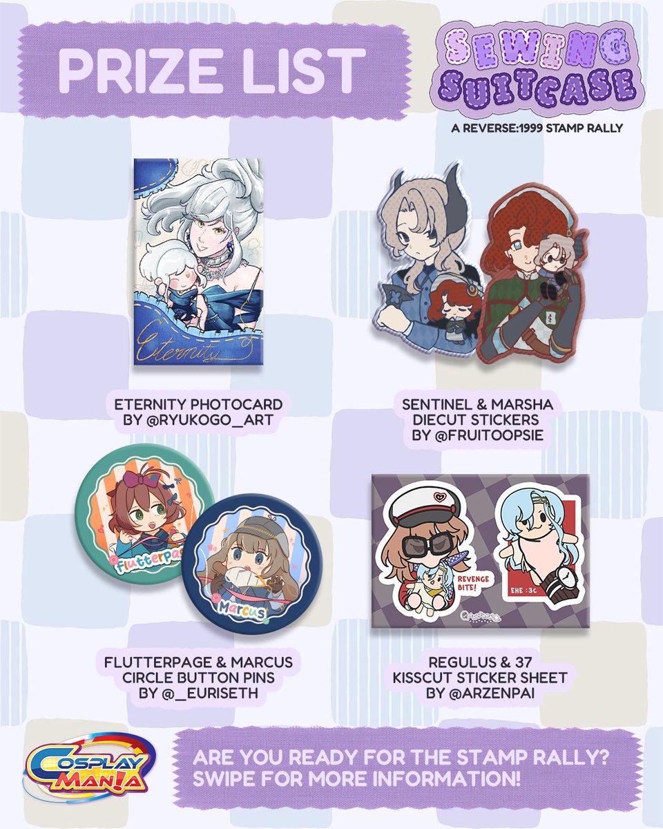 arzenpai's tweet photo. worried over the storm? take cover in vertin's suitcase, filled with cute plushies and soft companions. they'll keep you company until we return to the future.

presenting 🪡 SEWING SUITCASE 🪡, a #reverse1999 stamp rally for #cosplaymania2026 on october 2-4, 2026 ! https://t.co/ucFmCNQoKH