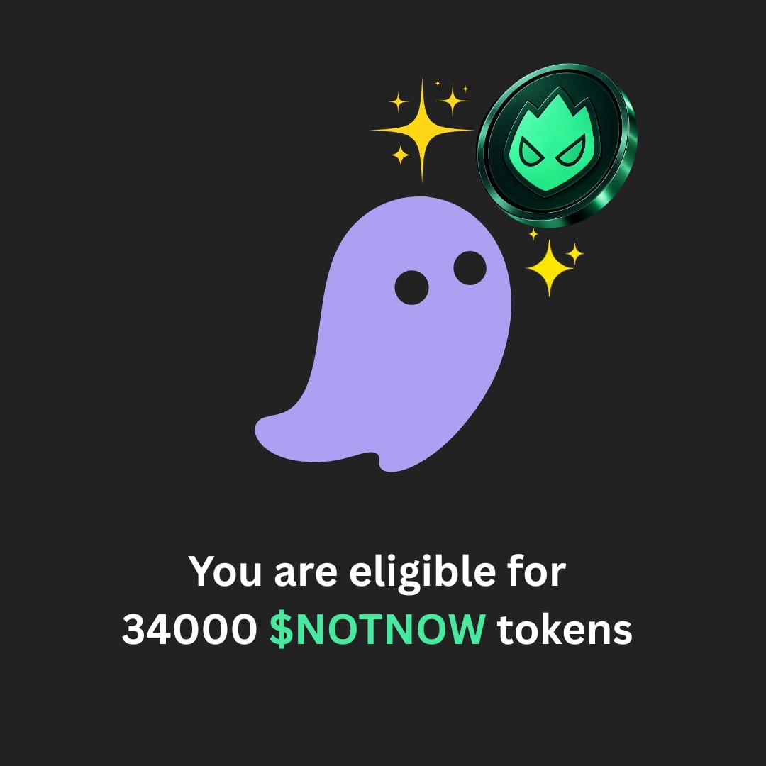 TheZfrog's tweet photo. 10M $NOTNOW to be claimed soon 🔥 

follow early : @notnowdotfun 

Retweet &amp; Drop your solana wallet address https://t.co/jM6o5njTXs