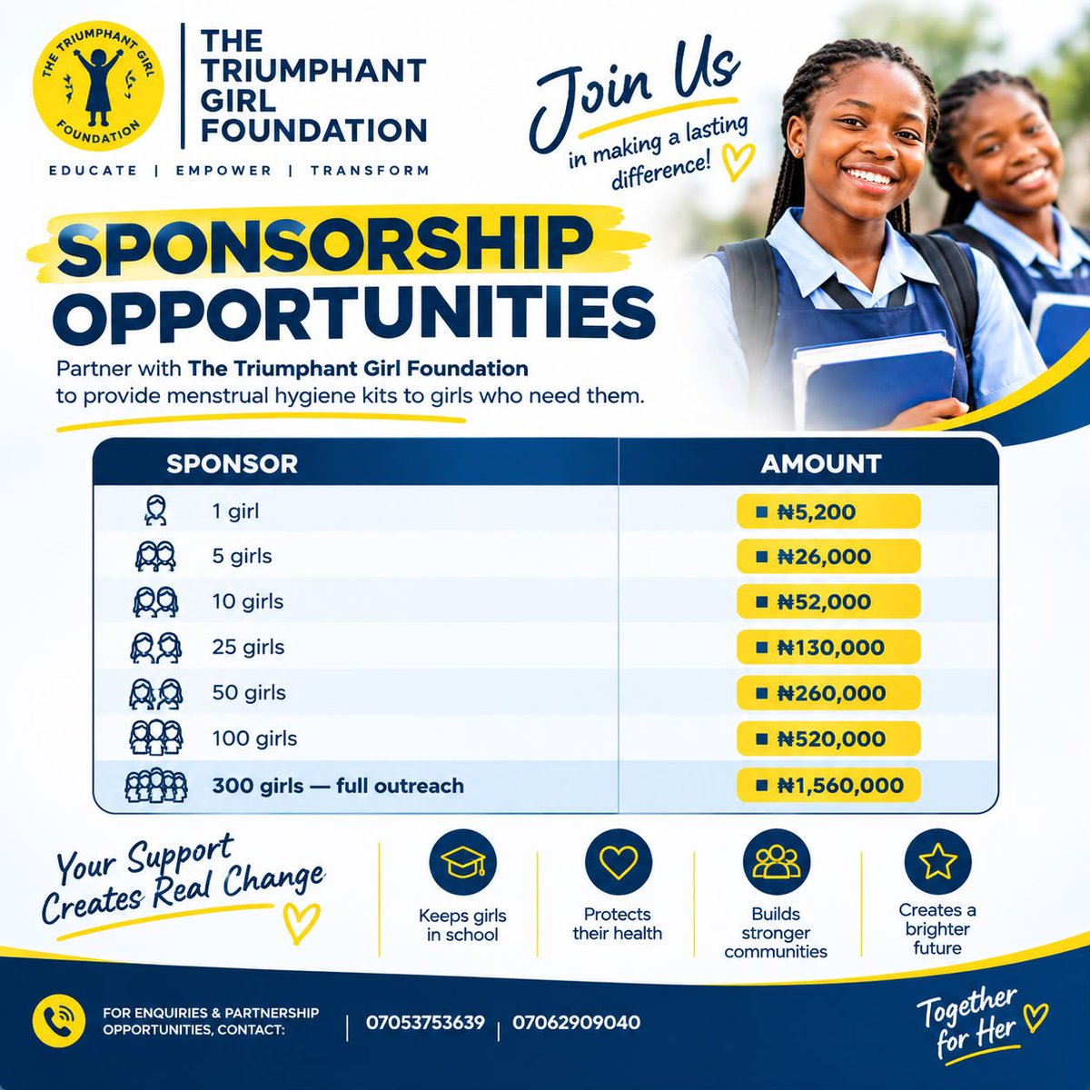 ThetriumphGF's tweet photo. Sometimes, what looks like a small act of kindness to us is a moment of dignity, comfort, and hope for someone else. 

If you can, send in your token today. 🤲🏽
One girl at a time, one act of kindness at a time, we can create real change.

Together, for her. 

#SponsorAGirl https://t.co/WEK2RaPf5h